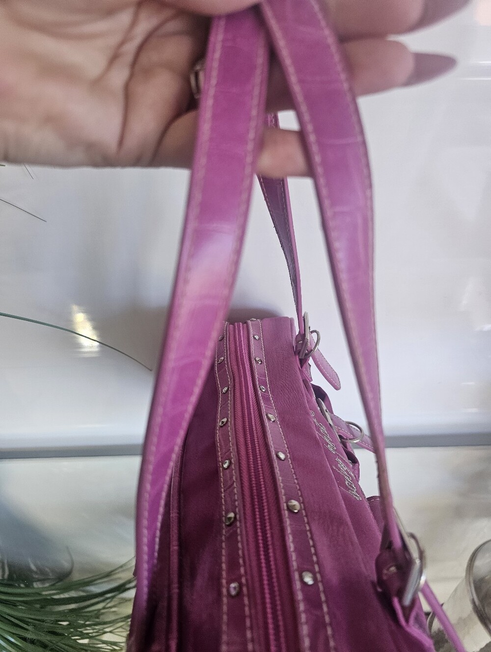 Magnetta Baby Phat Pink Satin Top-Handle Bag - Picture 16 of 16